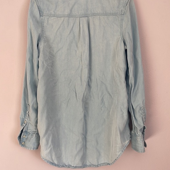 Blue half Button Up - Picture 5 of 7